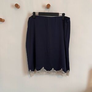 Abercrombie & Fitch Navy Skirt with Lace Hem